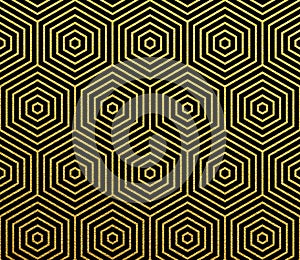 Geometric abstract vector gold pattern background