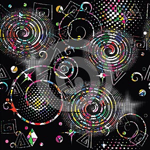 Geometric abstract vector seamless pattern. Colorful patterned g