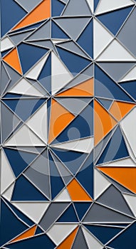 Geometric, abstract wall design composed of interlocking triangles