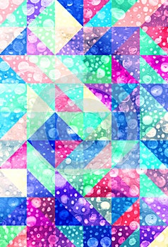 Geometric abstract watercolor  background