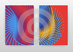 Geometric abstract waved line element design for annual report, brochure, flyer, leaflet, poster. Red blue yellow wave lines