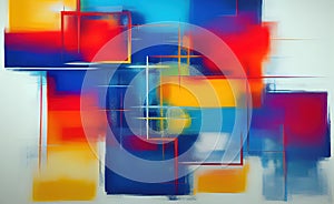 Geometric abstraction AI art painting