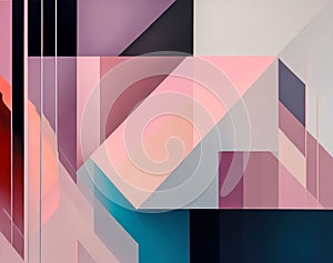 Geometric abstraction AI art painting