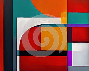 Geometric abstraction art painting AI illustration