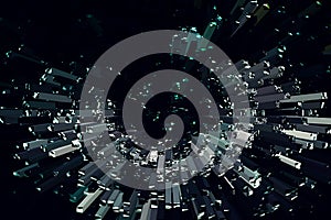 Geometric abstraction of dark colors