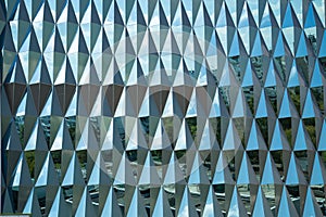 Geometric abstraction the Facade is Glass reflection