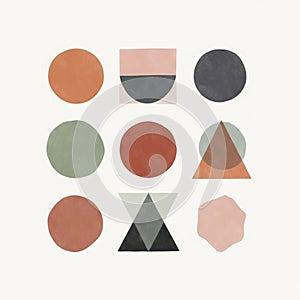 Circle, and a layered triangle with overlapping colors including