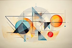 Geometric abstraction with shapes Abstract background for creative interior design