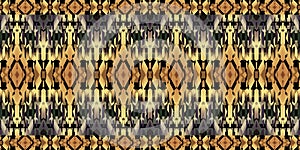 Geometric African pattern. Colored and seamless design. Beige, brown and black colors. photo