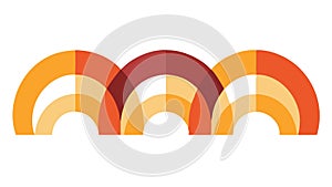 Geometric Arches Vector Pattern, Abstract and Warm Design, vector design Generative AI