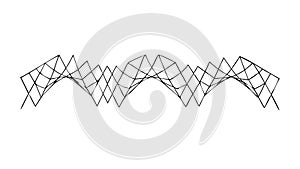 Geometric architectural bridge outline structure, vector design Generative AI