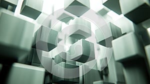 Geometric Array Floating Cubes in Abstract Composition Modern Design  Minimalist Aesthetics
