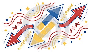 Geometric Arrows with Dynamic Flow Vector, Modern Abstract Design, vector design Generative AI