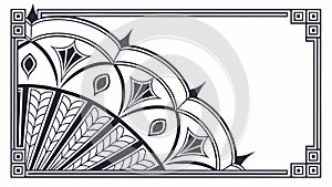 Geometric Art Deco Border Corner with Pattern Vector, vector design Generative AI