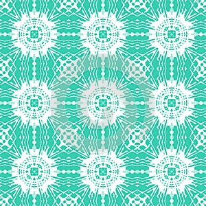Geometric art deco pattern with floral shapes