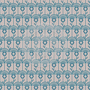 Geometric artdeco line style seamless floral pattern.