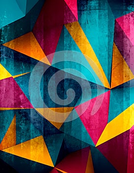 Geometric background in colored cardboard style folded at different angles