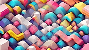 Geometric background with colorful shapes, Generative AI photo