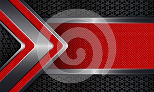 Geometric background with a frame of a red knurled arrow.