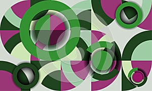 Geometric background with green circle photo