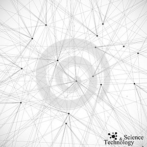 Geometric background molecule and communication. Connected lines with dots .Vector illustration