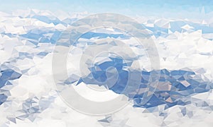 Abstract polygonal sky triangle background. Vector Polygon which consist of triangles.