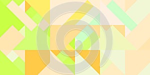 Geometric background pattern. Summer yellow sundance sand lime. Seamless different flat even color shapes minimal design