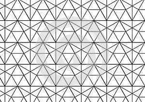 Geometric background with rhombus and nodes. Black and white tex