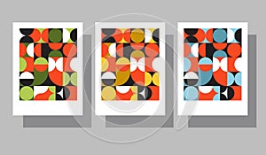 Geometric Bauhaus style design cards, covers, posters