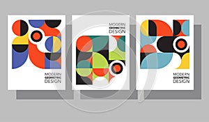 Geometric Bauhaus style design cards or covers
