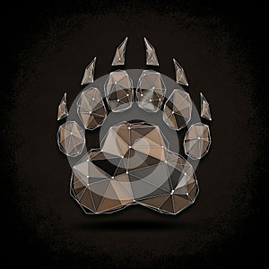 A geometric bear paw design on