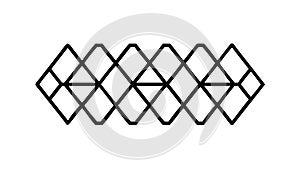 Geometric Black Lattice Grid Pattern Vector, vector design Generative AI