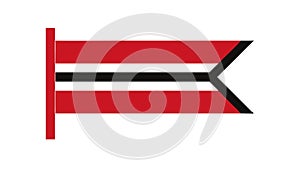 Geometric Black and Red Diagonal Flag, Vector, vector design Generative AI