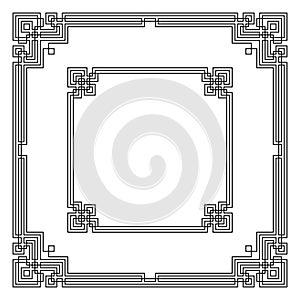 Geometric black square frame. Celtic style.