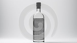 Geometric Black And White Liquor Bottles: Minimalist Design With Optical Illusion photo