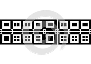 Geometric black-and-white pattern featuring repeating square