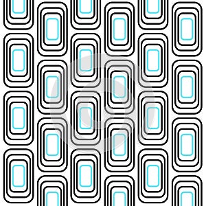 GEOMETRIC BLOCKS BLACK BLUE DESIGN PATTERN