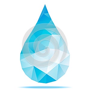 Geometric Blue Drop, Polygonal Design