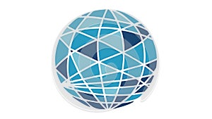 Geometric Blue Globe Network Global Connectivity, vector design Generative AI