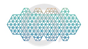 Geometric Blue Hexagonal Honeycomb Pattern Abstract Grid Background, vector design Generative AI
