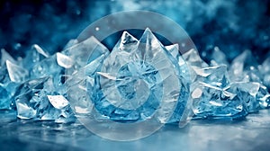 Geometric blue ice texture background