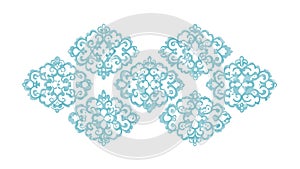Geometric Blue Snowflake Pattern Element Vector Illustration, vector design Generative AI