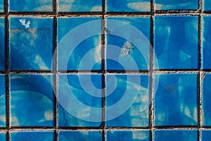 Geometric blue tile pattern texture background and wallpaper