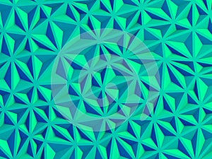 Geometric blue triangle poligon wall background