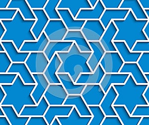 Geometric blue and white background with outline extrude effect