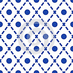 Geometric blue and white minimalistic pattern.