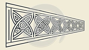 Geometric Border with Interlocking Patterns, Decorative Design, vector design Generative AI