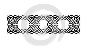 Geometric Border Pattern, Interlocking Decorative Frame, vector design Generative AI