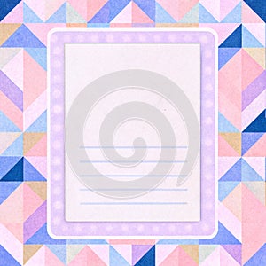 Geometric Border Pattern with Paper Texture and Lavender Bliss Palette photo