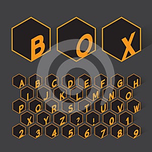 Geometric Box Alphabet and Numbers